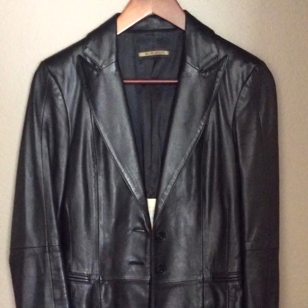 BLUE DEEP Black leather jacket